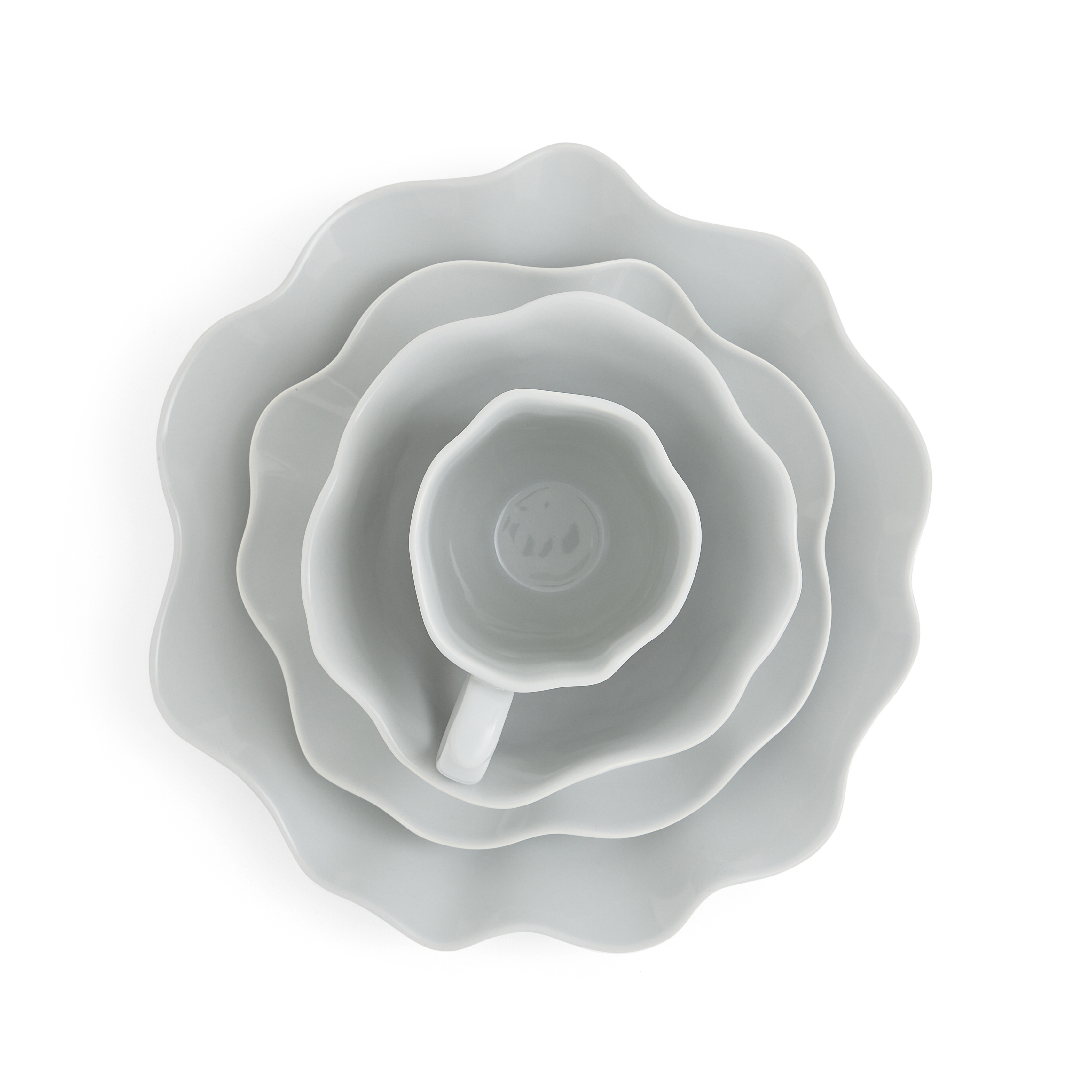 Sophie Conran Floret 4 Piece Place Setting, Dove Grey image number null